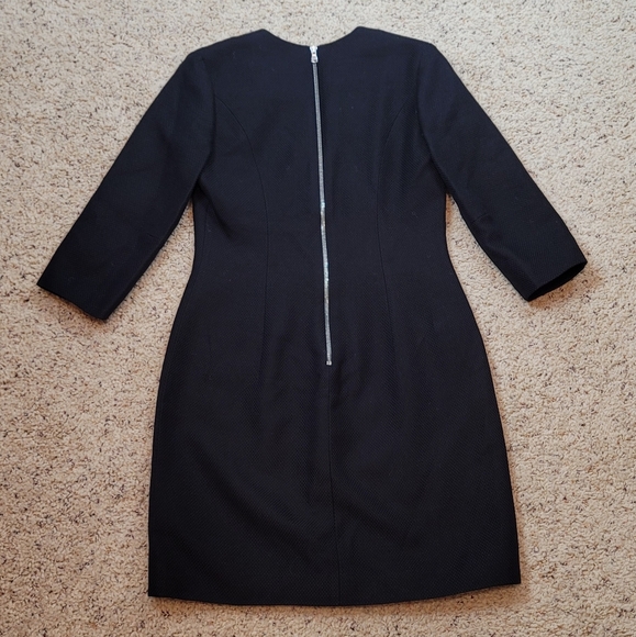Balmain Black V Neck Logo Pencil Mini Dress size 40 - Picture 2 of 11